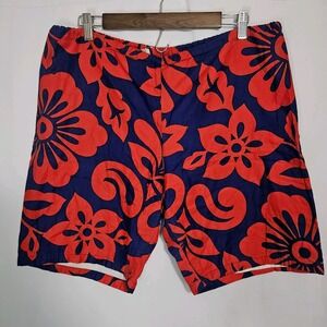 Jams Hawaii Board Shorts Mens S Navy Red Excellent Vintage Floral Surf Retro